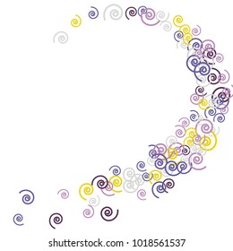 Vector Confetti Background Pattern. Element of design. Color spirals on a black background
