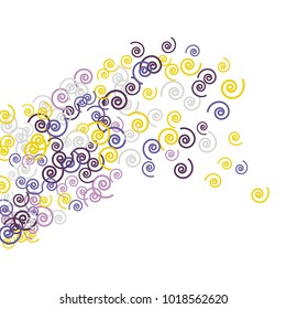 Vector Confetti Background Pattern. Element of design. Color spirals on a black background
