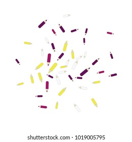 Vector Confetti Background Pattern. Element of design. Color pencils on a white  background