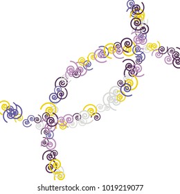 Vector Confetti Background Pattern. Element of design. Color spirals on a black background
