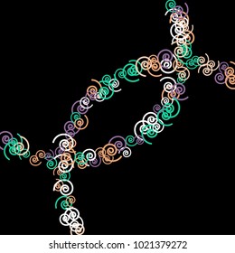 Vector Confetti Background Pattern. Element of design. Color spirals on a black background
