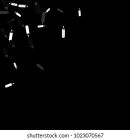 Vector Confetti Background Pattern. Element of design. Color pencils on a black  background
