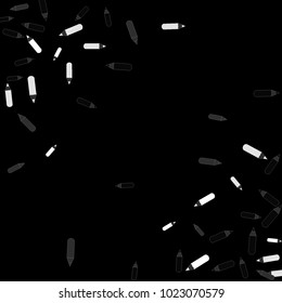 Vector Confetti Background Pattern. Element of design. Color pencils on a black  background
