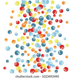 Vector Confetti Background Pattern. Element of design. Colored stylized berries on a black background
