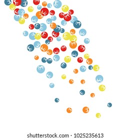 Vector Confetti Background Pattern. Element of design. Colored stylized berries on a black background
