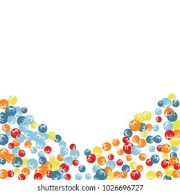Vector Confetti Background Pattern. Element of design. Colored stylized berries on a black background
