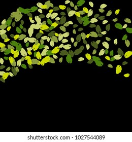 Vector Confetti Background Pattern. Element of design. Colored leaves on a black  background
