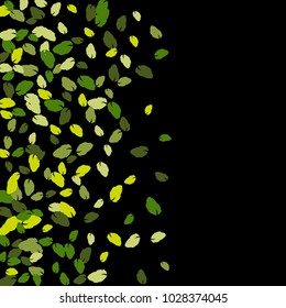 Vector Confetti Background Pattern. Element of design. Colored leaves on a black  background

