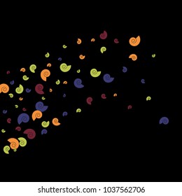 Vector Confetti Background Pattern. Element of design. Color spirals on a black background
