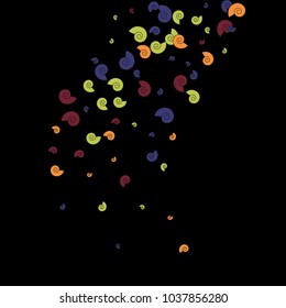 Vector Confetti Background Pattern. Element of design. Color spirals on a black background