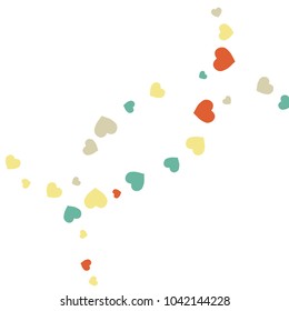 Vector Confetti Background Pattern.  Element of design.  Colored hearts on a white background