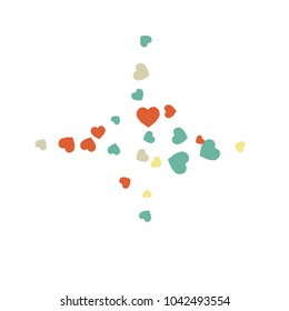 Vector Confetti Background Pattern.  Element of design.  Colored hearts on a white background