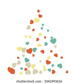 Vector Confetti Background Pattern.  Element of design.  Colored hearts on a white background