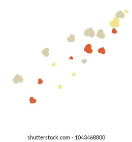Vector Confetti Background Pattern.  Element of design.  Colored hearts on a white background