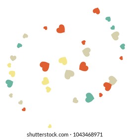 Vector Confetti Background Pattern.  Element of design.  Colored hearts on a white background