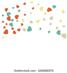 Vector Confetti Background Pattern.  Element of design.  Colored hearts on a white background