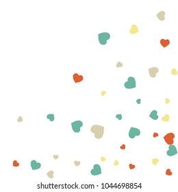 Vector Confetti Background Pattern.  Element of design.  Colored hearts on a white background