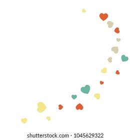 Vector Confetti Background Pattern.  Element of design.  Colored hearts on a white background