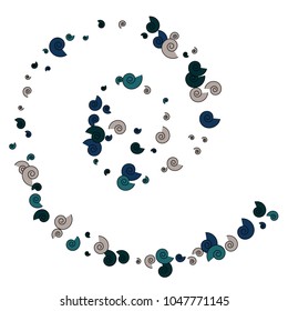 Vector Confetti Background Pattern. Element of design. Color spirals on a white background