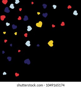 Vector Confetti Background Pattern.  Element of design.  Colored hearts on a black background
white black
