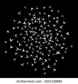 Vector Confetti Background Pattern. Element of design. Colorful arrows on a black background