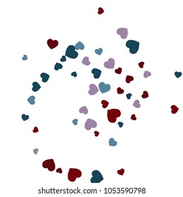 Vector Confetti Background Pattern.  Element of design.  Colored hearts on a white background