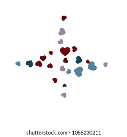 Vector Confetti Background Pattern.  Element of design.  Colored hearts on a white background