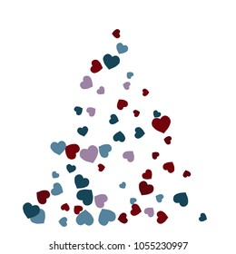 Vector Confetti Background Pattern.  Element of design.  Colored hearts on a white background