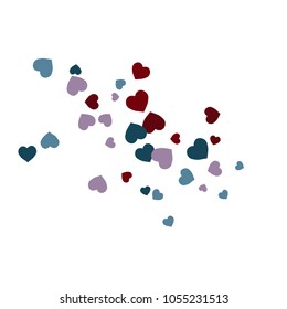 Vector Confetti Background Pattern.  Element of design.  Colored hearts on a white background