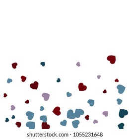 Vector Confetti Background Pattern.  Element of design.  Colored hearts on a white background