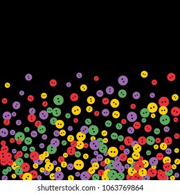 Vector Confetti Background Pattern. Element of design. Colored buttons on a black background
