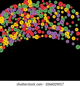 Vector Confetti Background Pattern. Element of design. Colored buttons on a black background