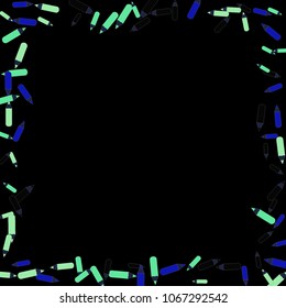 Vector Confetti Background Pattern. Element of design. Color pencils on a black  background
