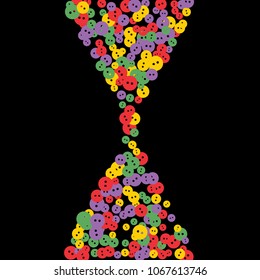 Vector Confetti Background Pattern. Element of design. Colored buttons on a black background