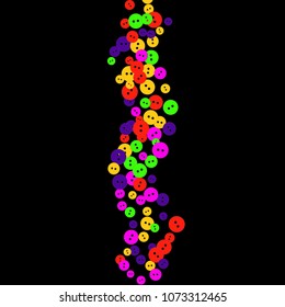 Vector Confetti Background Pattern. Element of design. Colored buttons on a black background
