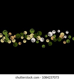 Vector Confetti Background Pattern. Element of design. Colored stylized berries on a black background
