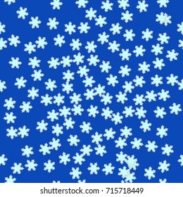 Vector Confetti Background Pattern. Element of design. Blue snowflakes on a Blue background