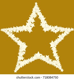 Vector Confetti Background Pattern.  Element of design. Yellow stars on a brown background