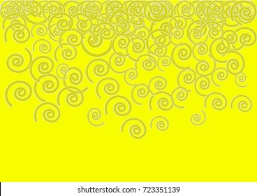 Vector Confetti Background Pattern. Element of design. Yellow spirals on Yellow background