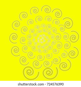 Vector Confetti Background Pattern. Element of design. Yellow spirals on Yellow background