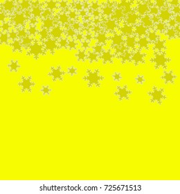 Vector Confetti Background Pattern. Element of design. Yellow snowflakes on a Yellow background