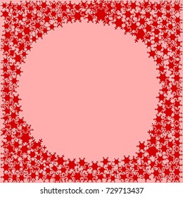 Vector Confetti Background Pattern. Element of design. Red  snowflakes on a pink background