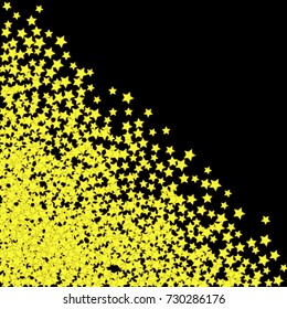 Vector Confetti Background Pattern. Element of design. Yellow stars on a black background