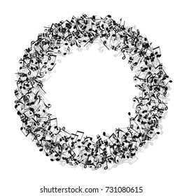 Vector Confetti Background Pattern. Element of design. Music Signs on a white Background