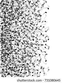 Vector Confetti Background Pattern. Element of design. Music Signs on a white Background