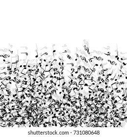 Vector Confetti Background Pattern. Element of design. Music Signs on a white Background