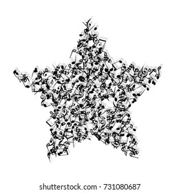 Vector Confetti Background Pattern. Element of design. Music Signs on a white Background