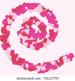 Vector Confetti Background Pattern. Element of design. Colored hearts on a pink background