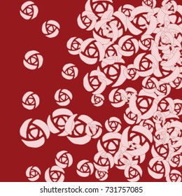 Vector Confetti Background Pattern. Element of design.  Stylized roses on a red background