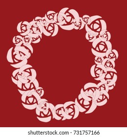 Vector Confetti Background Pattern. Element of design.  Stylized roses on a red background